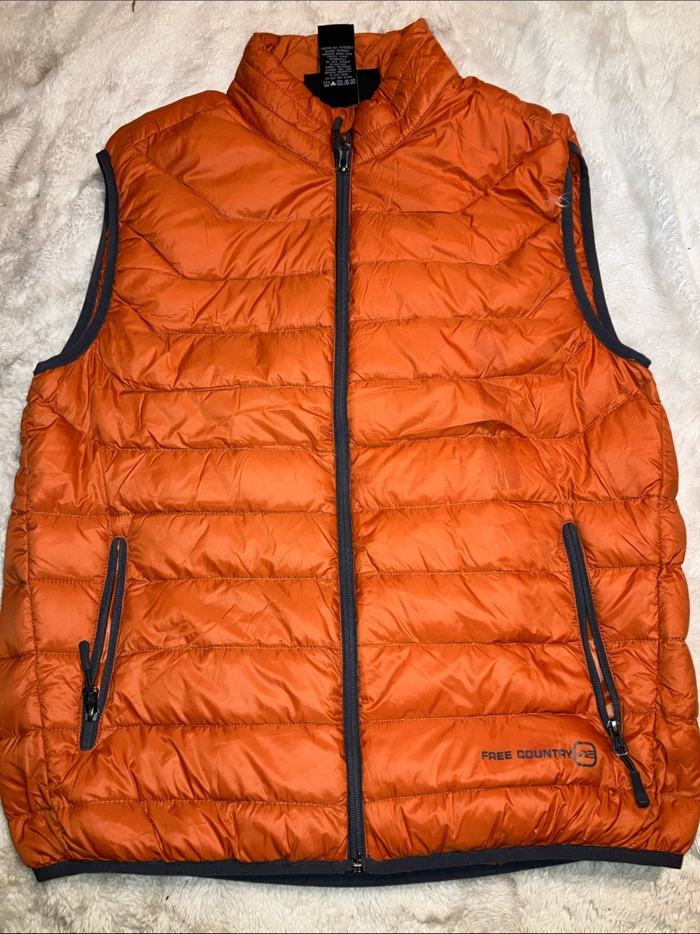 Free Country Bright Orange Quilted Vest